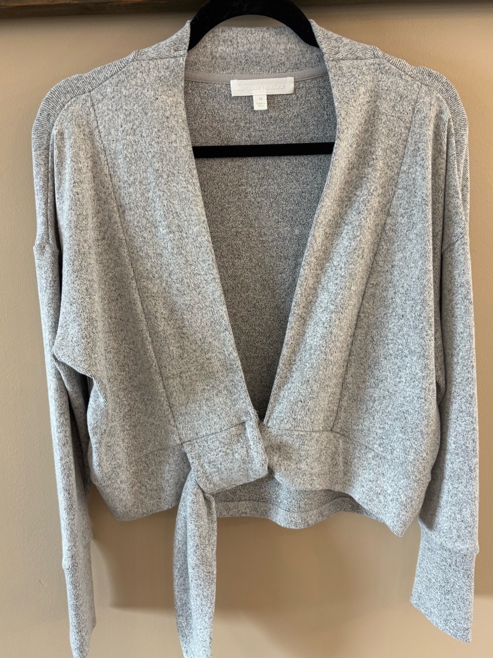 Adyson Parker Light Gray Tie-Front Women's Sweater